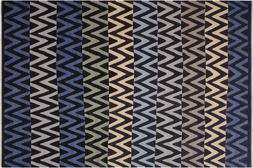 Flat Weave Kilim, Antique, Navaho, Vintage, Handmade, Modern Kilim Black Blue Hand-Woven Rectangle 100% Wool Area Rug 9 x 12